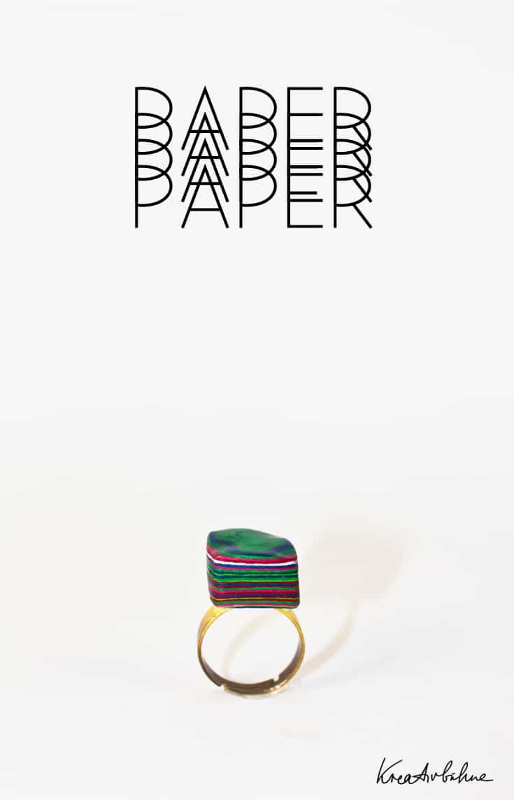 DIY Ring aus alten Papierresten