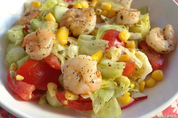 Sommersalat mit Shrimps