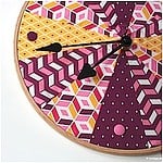 Stickrahmen Uhr im Patchwork-Look
