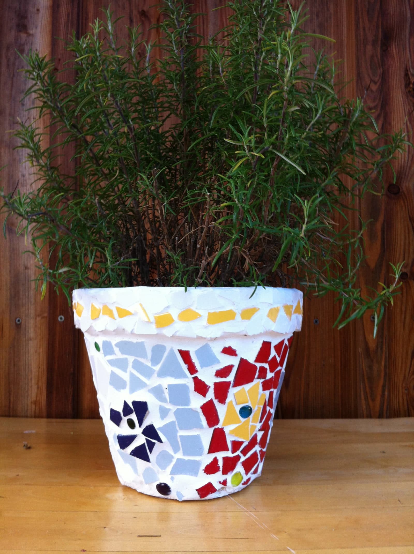 Mosaik auf Blumentopf - HANDMADE Kultur