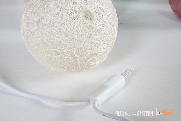 DIY Garnkugel Lichterkette