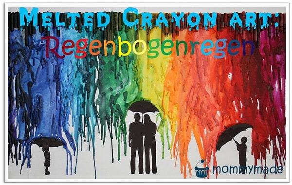 Melted Crayon Art: Regenbogenregen