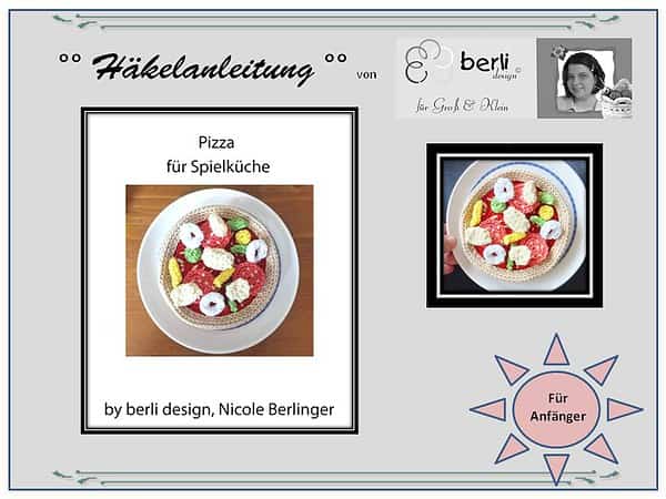 Häkelanleitung "Pizza" für den Kaufladen oder die Spielküche
