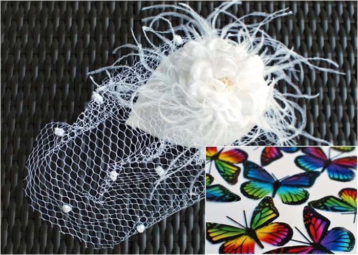 Regenbogen-Schmetterlings-Fascinator
