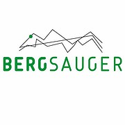 Logo von Bergsauger mit stilisierten Berglinien und grünem Schriftzug, geeignet für handgemachte Produkte und kreative Projekte bei Handmade Kultur.