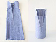 Was man aus einem Hemdärmel schönes machen kann… Upcycling-Vase…