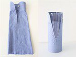 Was man aus einem Hemdärmel schönes machen kann… Upcycling-Vase…