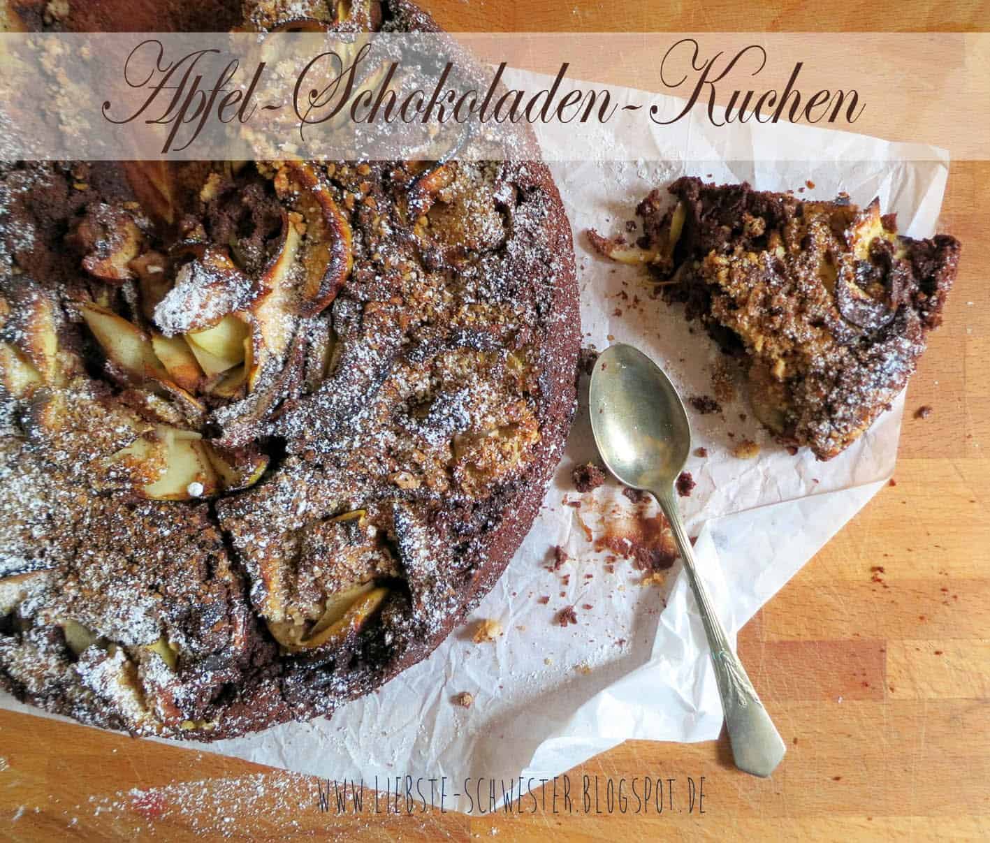 mega schokoladig Apfel- Schokoladen- Kuchen mega schokoladig Apfel- Schokoladen- Kuchen