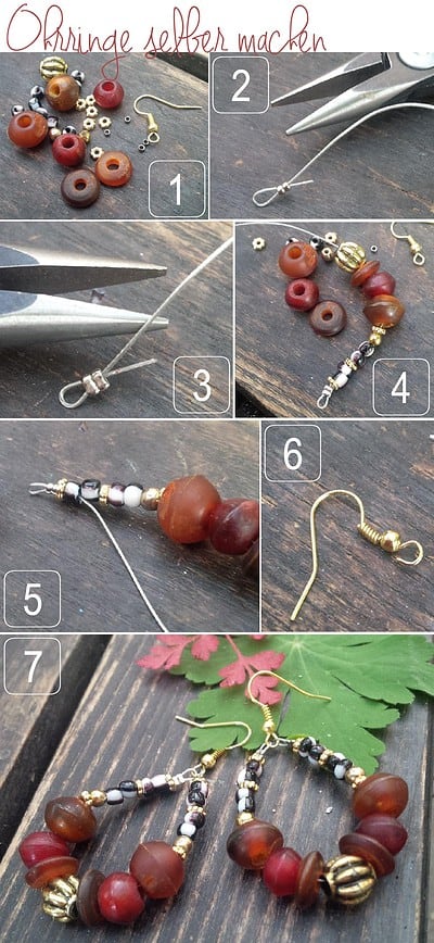 DIY OHRRINGE MIT PERLEN