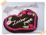 Gehäkelte Lebkuchenherz-Tasche für’s Dirndl