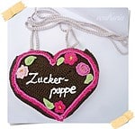 Gehäkelte Lebkuchenherz-Tasche für’s Dirndl