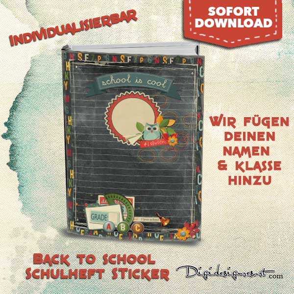 Back to School Schulheft Sticker