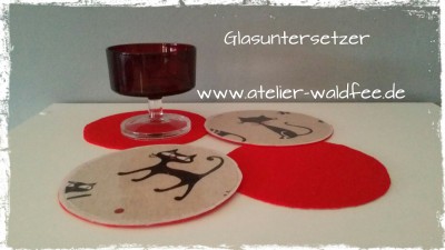 Glasuntersetzer aus Stoff