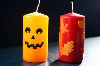 Herbst und Halloween Kerzen (mit Vorlage)