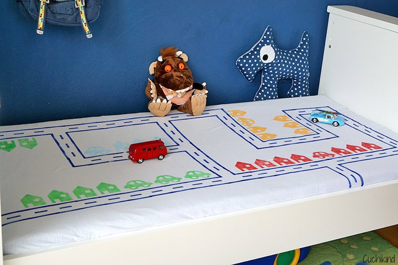 Kinder-Bettlaken bestempeln