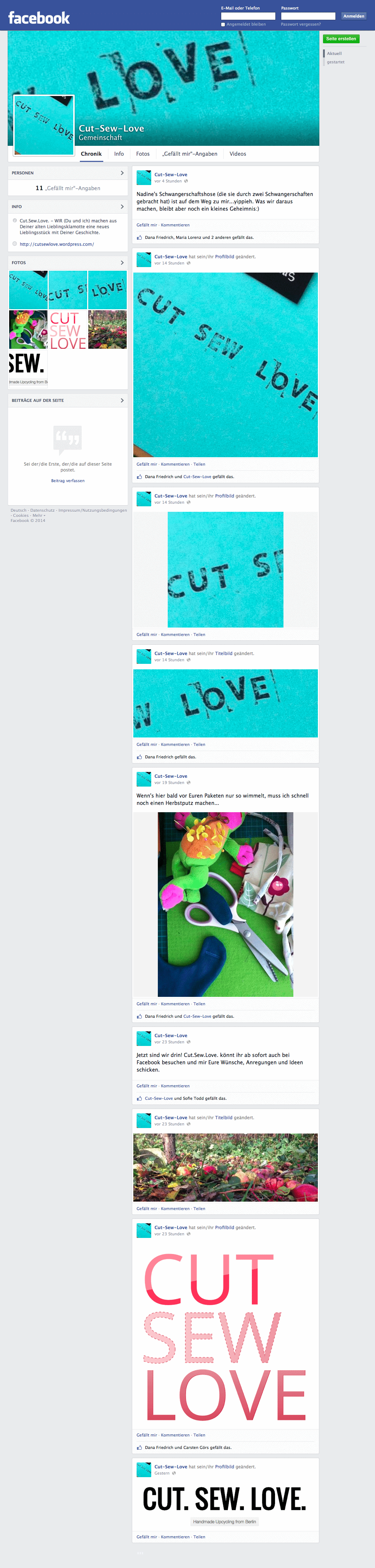 Wir sind drin – Cut.Sew.Love. jetzt auch bei Facebook
