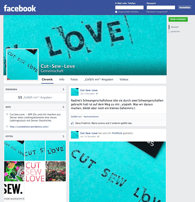 Wir sind drin - Cut.Sew.Love. jetzt auch bei Facebook