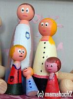 Puppenhausfiguren aus Holz – Kegelköpfchen