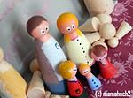 Puppenhausfiguren aus Holz – Kegelköpfchen