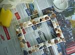 Ein Bilderrahmen mit Muschel-Mosaik