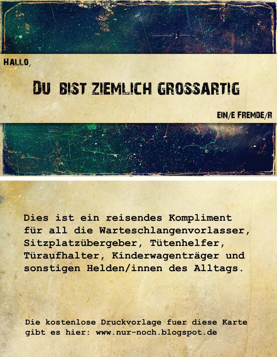 Kompliment für einen Fremden