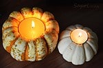 herbstliche Kürbis-Kerzen