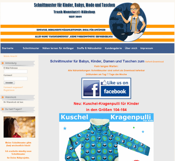  Schnittmuster für Babys, Kinder, Damen und Taschen - Trash Monstarz® Nähshop