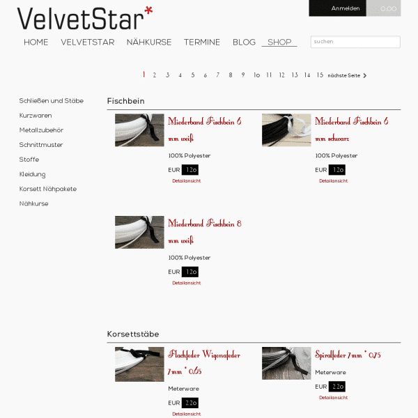 VelvetStar Shop – Korsettzubehör & Kurzwaren