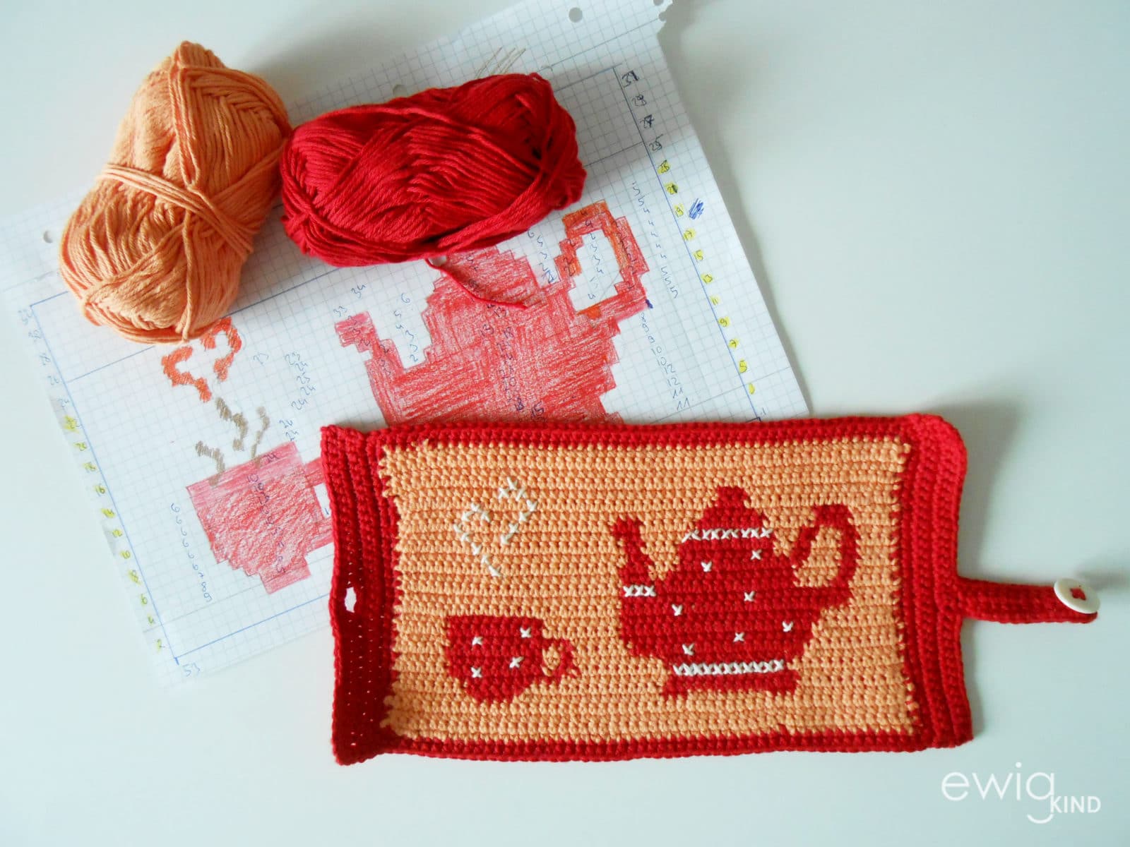 Tapestry Crochet Teekannenwärmer