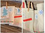 Adventskalender mit Tüten, Klebeband und Wäscheklammern + Freebie