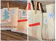 Adventskalender mit Tüten, Klebeband und Wäscheklammern + Freebie