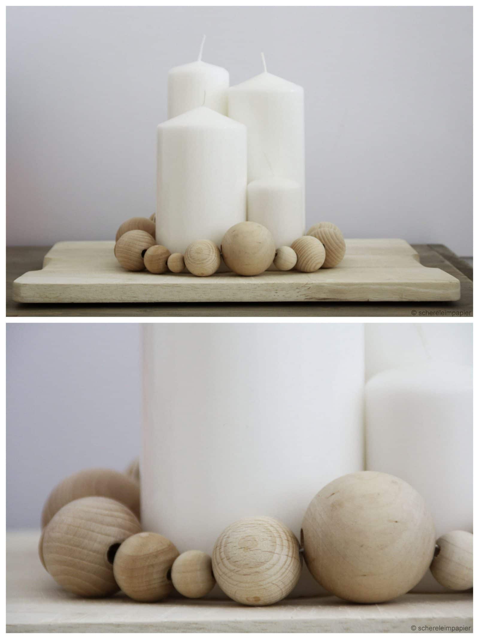 DIY Holzkugel-Adventskranz