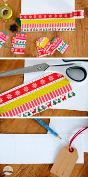 Geschenkanhänger mit Masking Tape basteln
