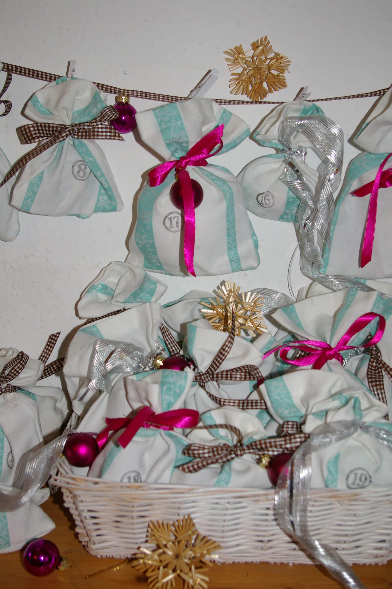 Adventskalender aus Bettwäsche