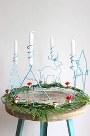Adventskranz aus Draht