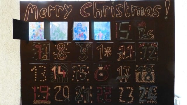 leuchtender Adventskalender fürs Fenster