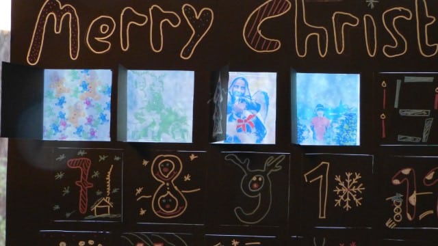 leuchtender Adventskalender fürs Fenster