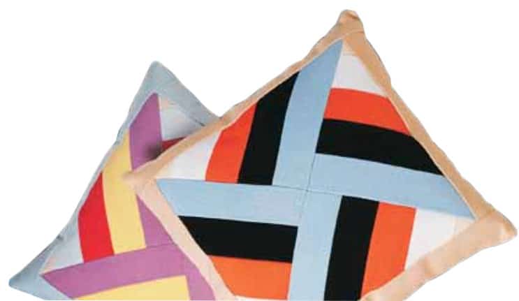 Nadelkissen und Kissen im Windmüblen-Muster