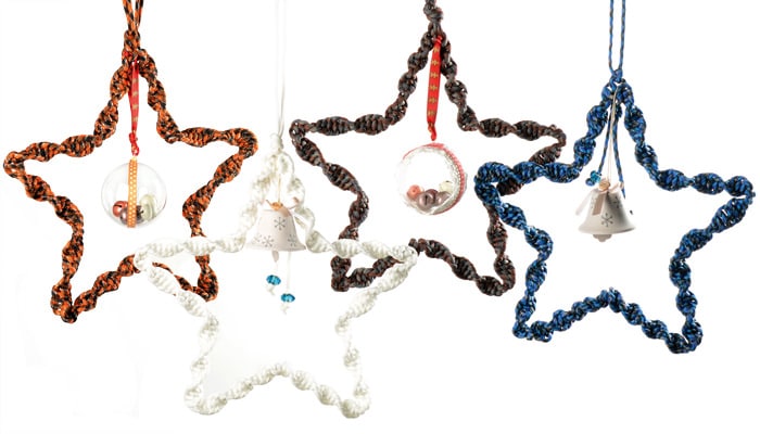 Weihnachtssterne aus Draht und Paracord