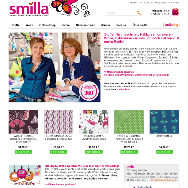 Nähkurse, Stoffladen, Nähmaschinen - smilla ist Dein kreatives Universum