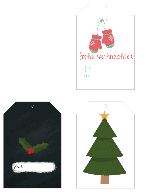 Freebie Anhänger zum Ausdrucken für Weihnachtsgeschenke - HANDMADE Kultur