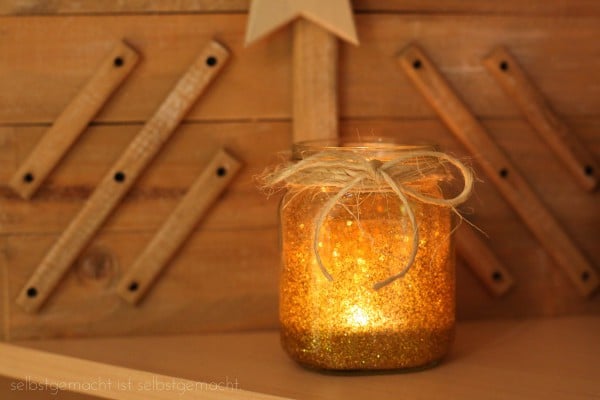 [DIY] goldenes Teelichtglas