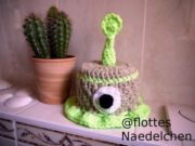 Toilettenpapierhütchen als Alien - Eine Häkelanleitung