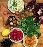 Fünf Gänge Silvester: 1. Kleiner Bunter Feldsalat mit Feta