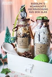 Rudolph`s Weihnachts-Überraschung aus dem Glas