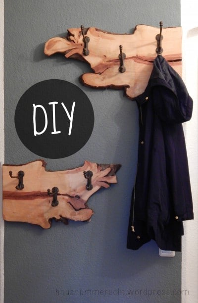 DIY-Garderobe aus einer Birnbaumwurzel