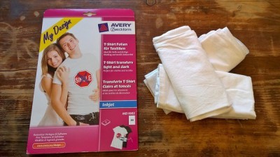 Avery Zweckform Textiltransferfolie für T-Shirts, transferiert auf weißem Stoff, ideal für kreative DIY-Projekte, langlebig und farbecht, passend für Handgemachte Kultur.