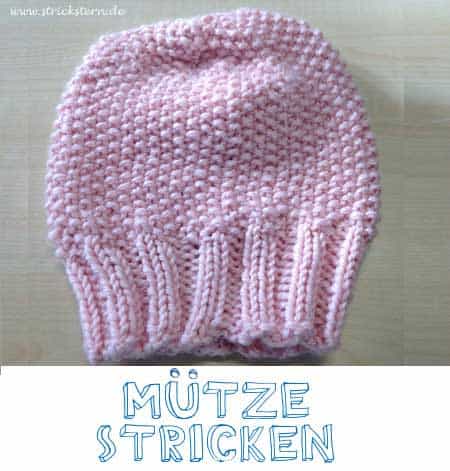 Strickanleitung: einfache Mütze in Perlmuster stricken