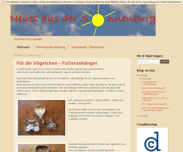 Neues aus der Sonnenburg – verstrickt und zugenäht