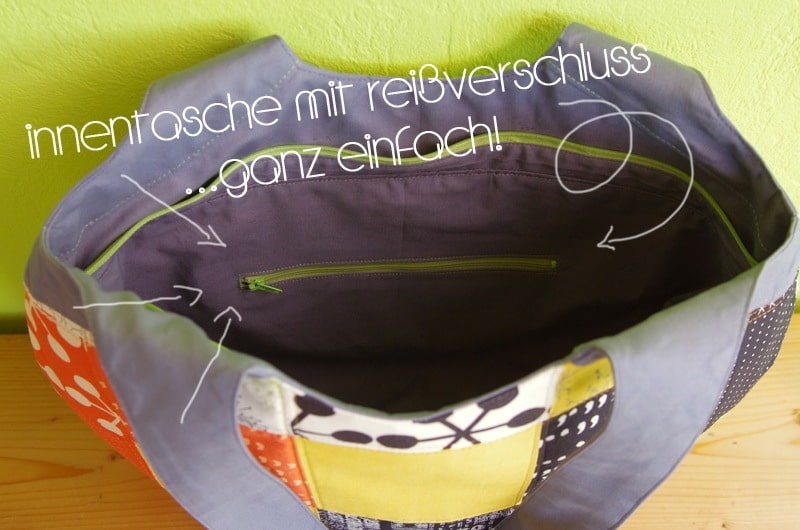 Innentasche Für Handtasche Mit Reißverschluss Nähen